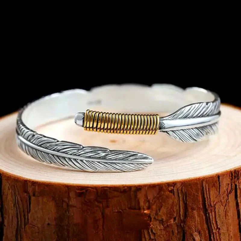 Pulseira de Aço Masculina Pena