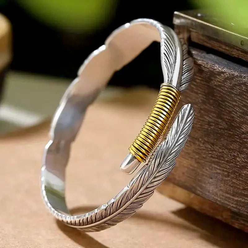 Pulseira de Aço Masculina Pena