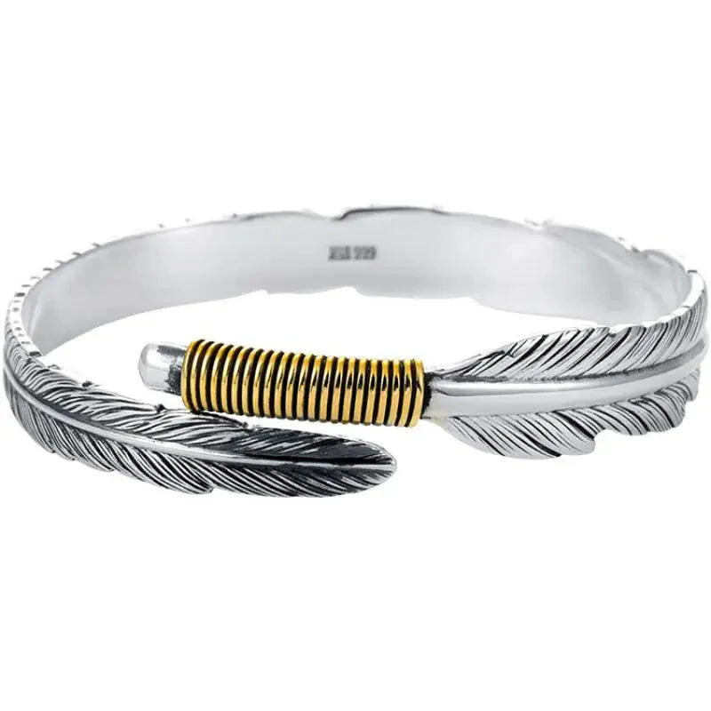 Pulseira de Aço Masculina Pena